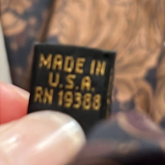 Vintage Woodward Men's Brown Floral All Silk Tie Made in U.S.A. - Picture 4 of 8